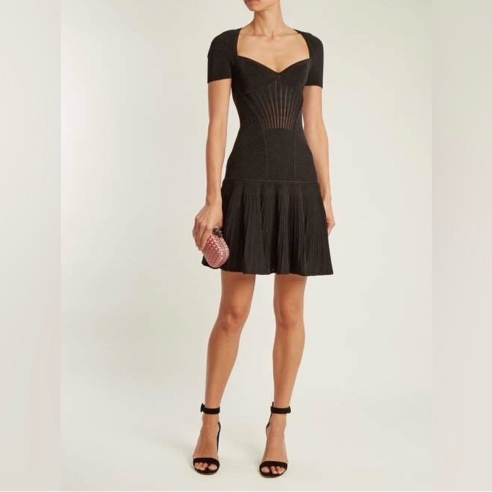 NWT Alexander McQueen Metallic Armor Knit Mini Dress - Picture 3 of 7